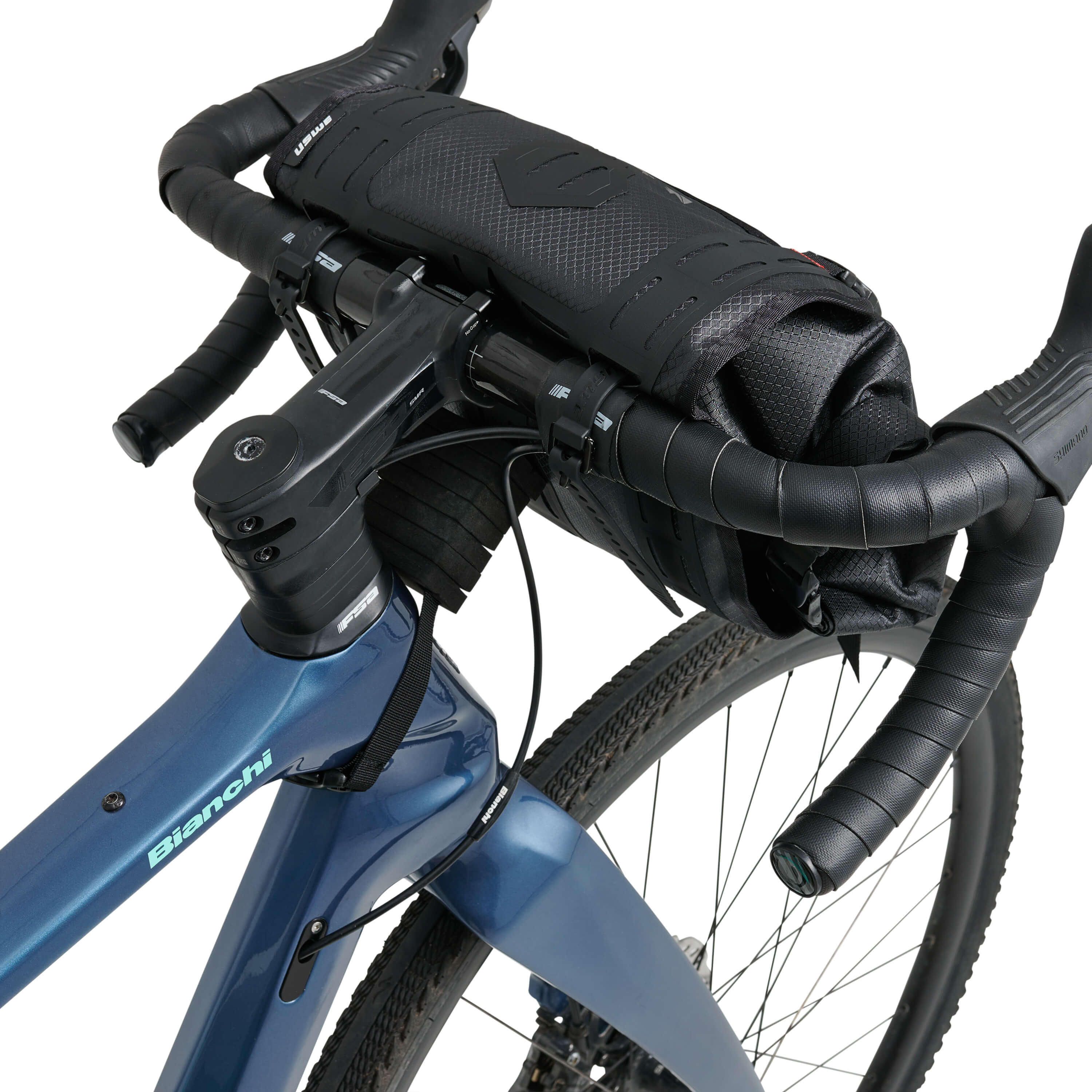 bar bag gravel bike USWE Handlebar Roll-Top Bag with Holster